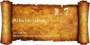 Mikola Tünde névjegykártya